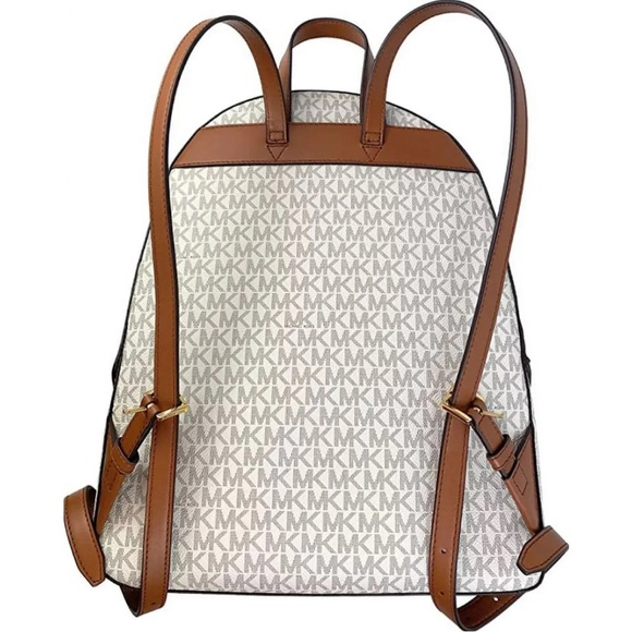 New Michael Kors Jaycee Large Logo Backpack Vanilla - Picture 3 of 4